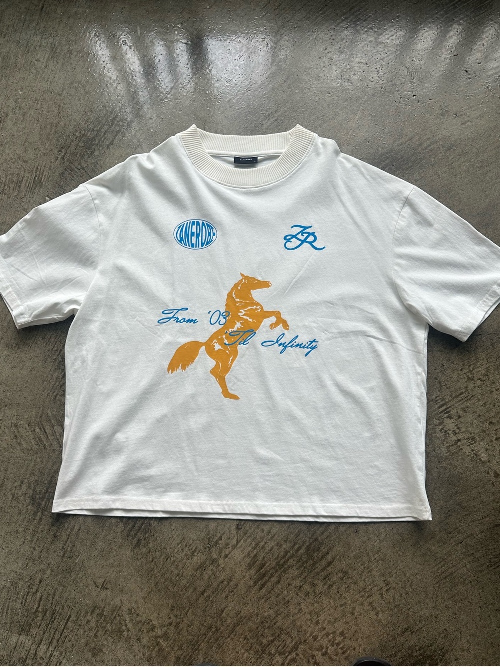 Zanerobe White Ribbed Crew Sweatshirt